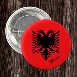 Albanien, knapp, patriotisk albansk Flagga mode Knapp