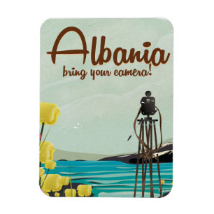 Albanien landskap vintage resoraffischen magnet