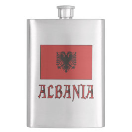 Albanien och albansk flagga fickplunta