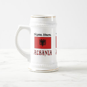 Albanien och albansk flagga med ditt namn sejdel