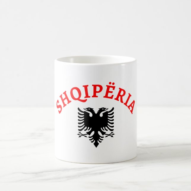 Albanien och örn - Shqiperia dheshqiponja Kaffemugg (Center)