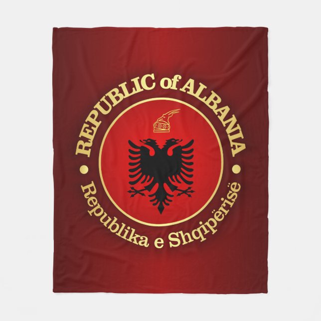 Albanien (rd) fleecefilt (Framsidan)