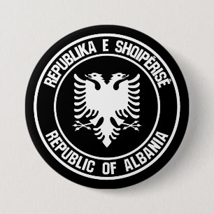 Albanien Round Emblem Knapp