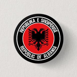 Albanien Round Emblem Knapp