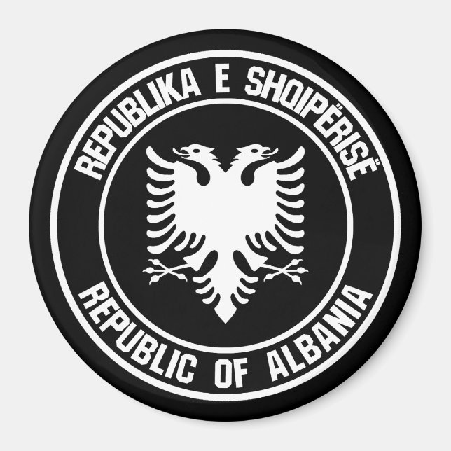 Albanien Round Emblem Magnet (Framsidan)