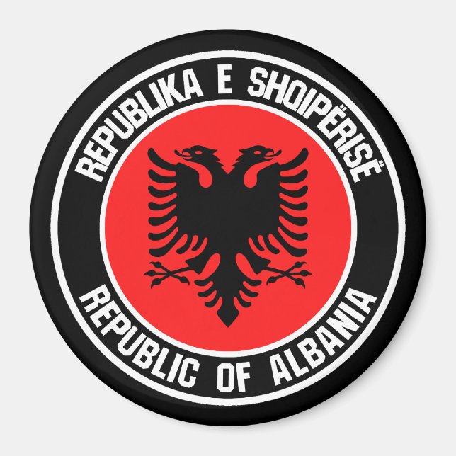 Albanien Round Emblem Magnet (Framsidan)