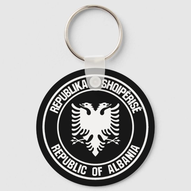 Albanien Round Emblem Nyckelring (Framsida)