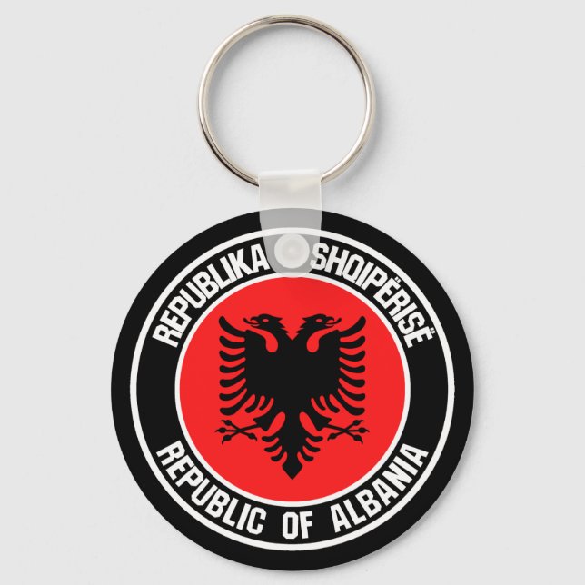Albanien Round Emblem Nyckelring (Framsida)