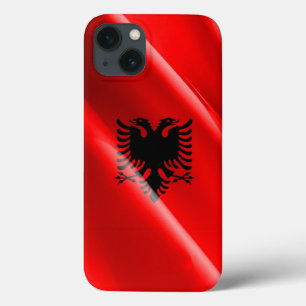 Albanien som viftar med flagga -