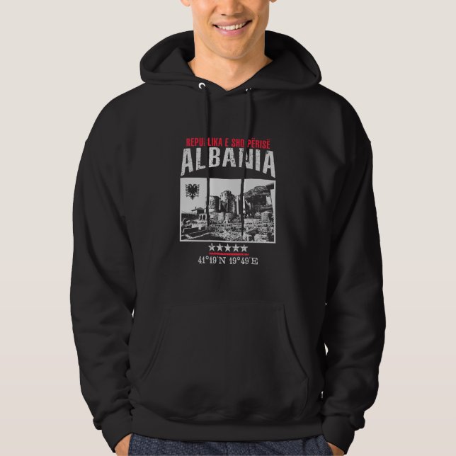 Albanien Sweatshirt Med Luva (Framsida)