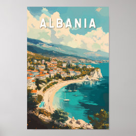 Albanien Travel Art Vintage Poster