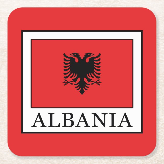 Albanien Underlägg Papper Kvadrat (Framsidan)