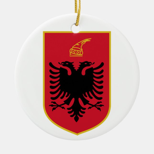 Albanien vapensköldprydnad julgransprydnad keramik (Framsidan)