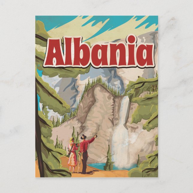 Albanien Vintage Resa Poster Vykort (Framsida)
