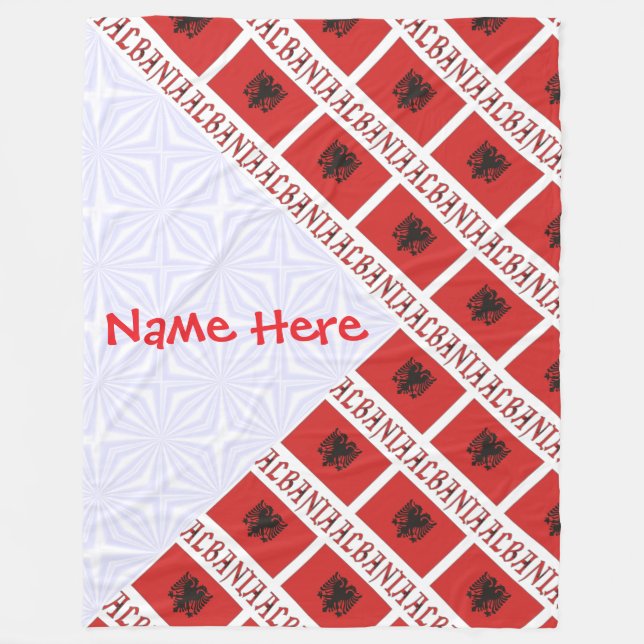 Albaniens albanska Flagga-Personlig Large Fleecefilt (Framsidan)