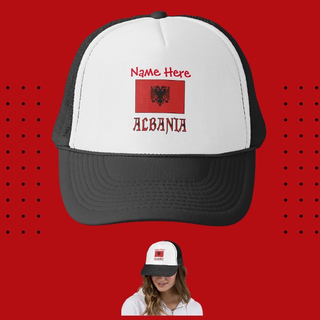 Albaniens albanska Flagga Red Personalization Keps (Skapare uppladdad)