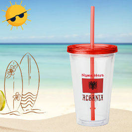 Albaniens albanska Flagga Red Personalization Take Away Mugg