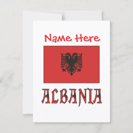 Albaniens albanska Flagga Red Personlig Vykort