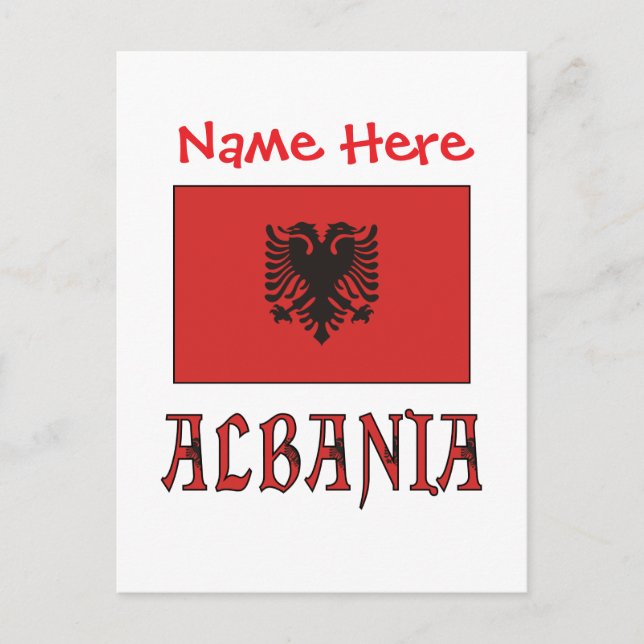 Albaniens albanska Flagga Red Personlig Vykort (Framsida)