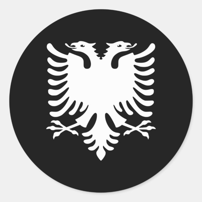 Albaniens albanska flagga runt klistermärke (Framsida)