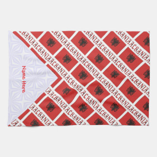 Albaniens albanska Flagga Tiled Red Personlig Kökshandduk
