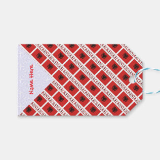 Albaniens albanska Flagga Tiled Red Personlig Presentetikett