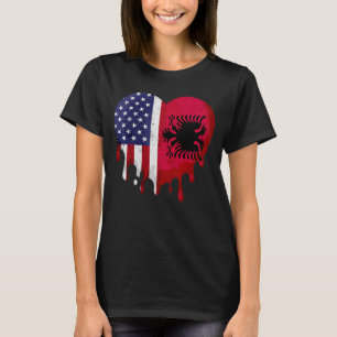 Albaniens arv i Amerikanska Flagga T Shirt