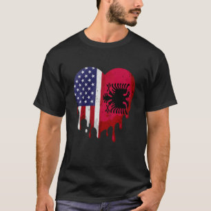 Albaniens arv i Amerikanska Flagga T Shirt