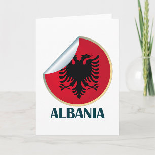 Albaniens Dubbla med Eagle Emblem Kort