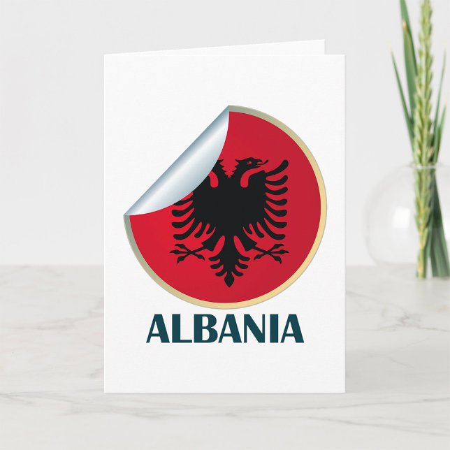 Albaniens Dubbla med Eagle Emblem Kort (Skapare uppladdad)