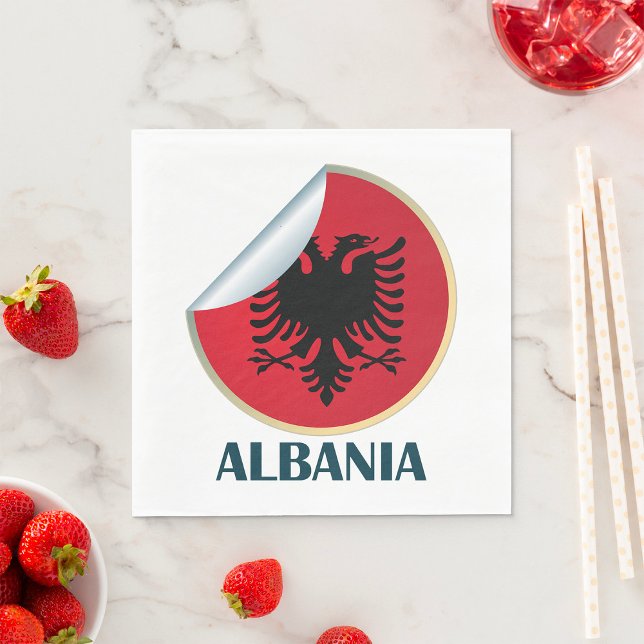 Albaniens Dubbla med Eagle Emblem Pappersservett (Skapare uppladdad)