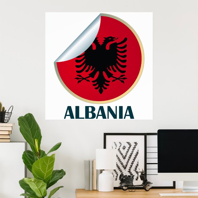 Albaniens Dubbla med Eagle Emblem Poster (Skapare uppladdad)