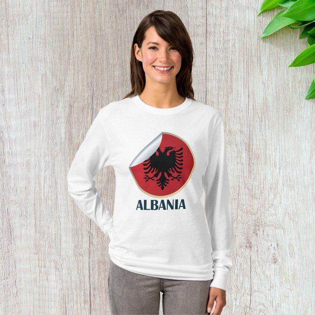 Albaniens Dubbla med Eagle Emblem T Shirt (Skapare uppladdad)