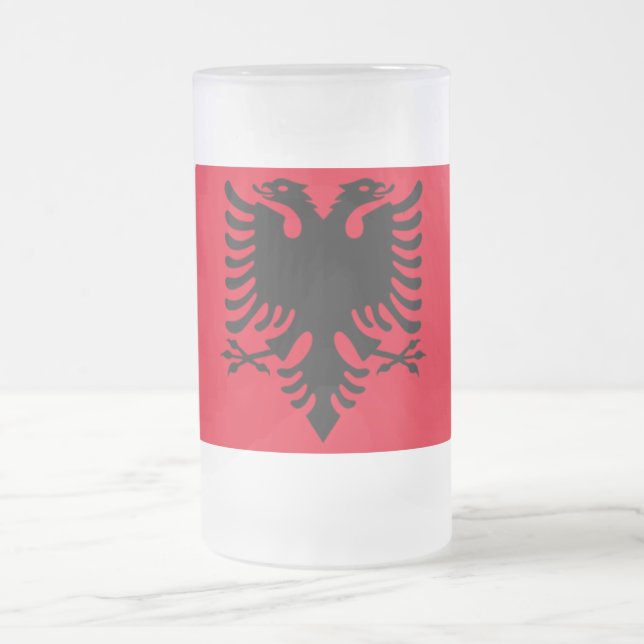 Albaniens Dubbla Öagle Frosted Beer Mugg (Center)