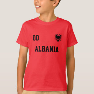 Albaniens eget namn och nummer på fotbollen Jersey T Shirt