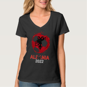 Albaniens Flagga 2022 Understödjande albansk fotbo T Shirt