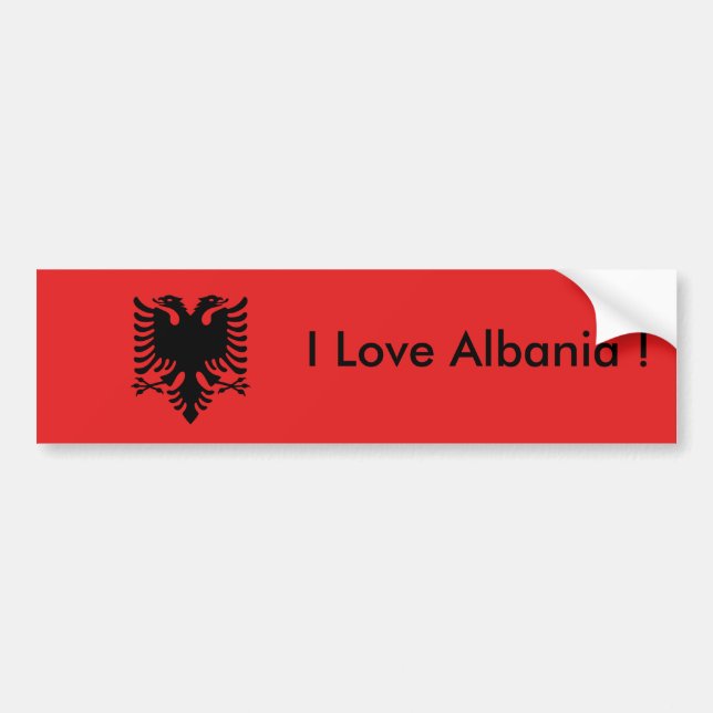 Albaniens Flagga Bildekal (Framsidan)