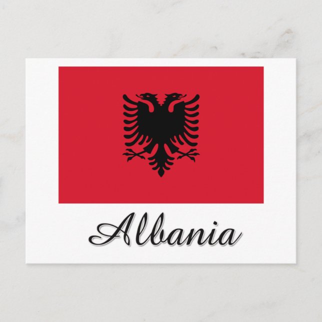 Albaniens Flagga Design Vykort (Framsida)