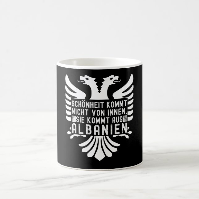 Albaniens Flagga Dubbla Eagle-albaner Kaffemugg (Center)