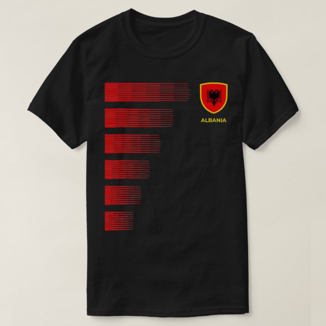 Albaniens Flagga Emblem Albanian Pride Ancestry He T Shirt (Design framsida)
