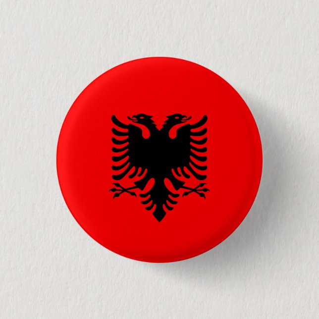 Albaniens Flagga, Flagga Albanien Knapp (Framsida)