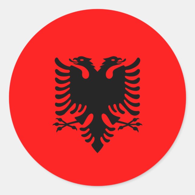 Albaniens Flagga, Flagga Albanien Runt Klistermärke (Framsida)