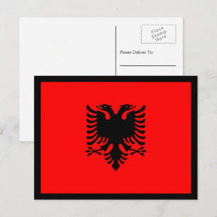 Albaniens Flagga, Flagga Albanien Vykort