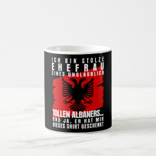 Albaniens Flagga fru Albanian Kaffemugg