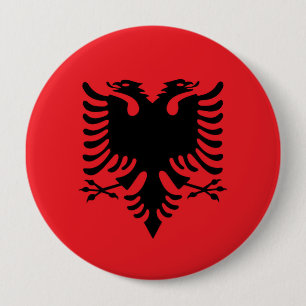 albaniens flagga knapp