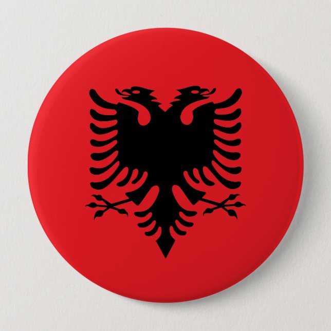 albaniens flagga knapp (Framsida)