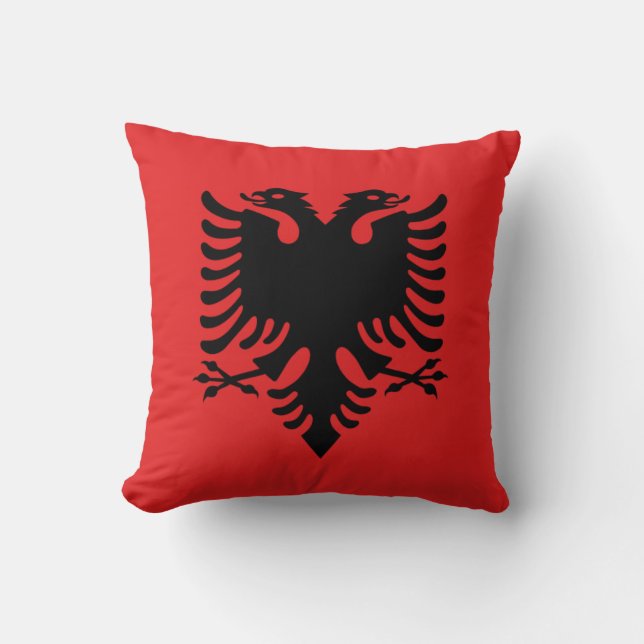 Albaniens flagga kudde (Framsida)