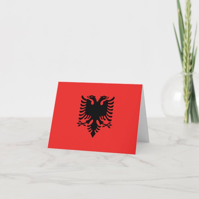 Albaniens flagga-medföljande tackkort (Framsida)