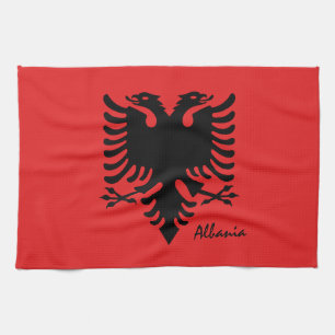 Albaniens flagga och Albanien, mode/sport Kökshandduk