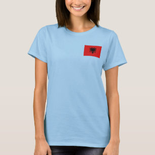 Albaniens flagga och karta dk T-Shirt